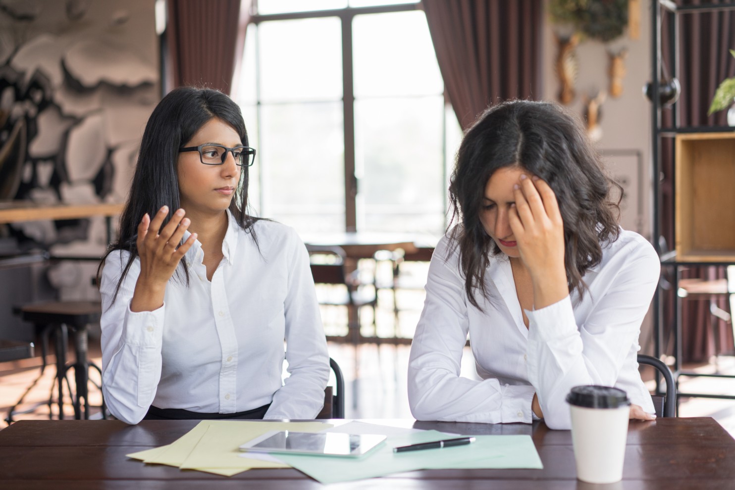 two women sitting