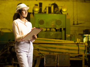 a women manufacturing sector employee