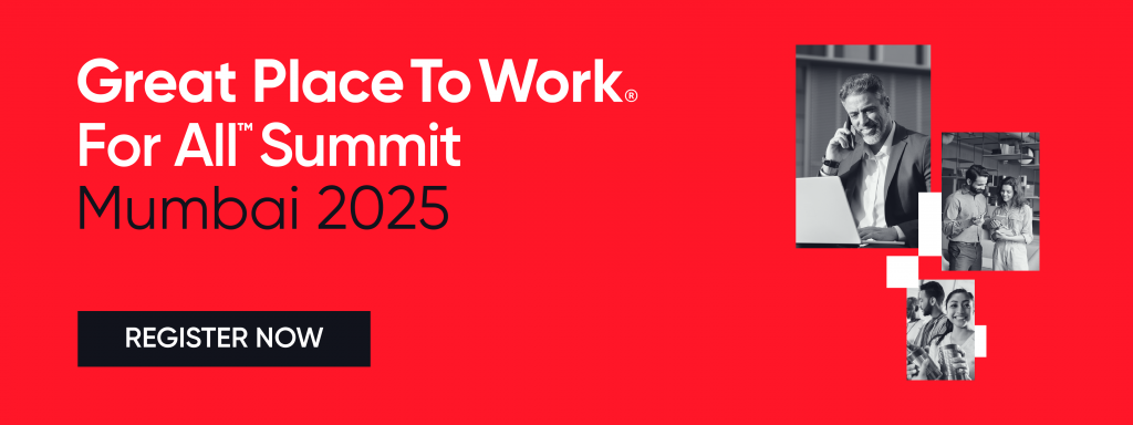 Banner for registering for the Great Place To Work® For All™ Summit 2025
