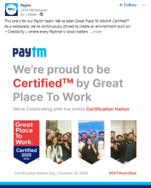 Certification nation day 2025 paytm screenshot